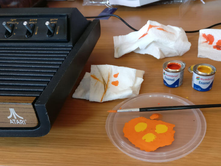 Mixing The Humbrol Enamel Paints For The Atari 2600 Bezel Orange