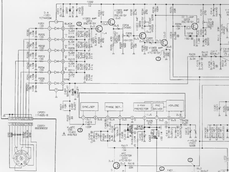 Amstrad PC-CM / PC-MM Monitor Schematic