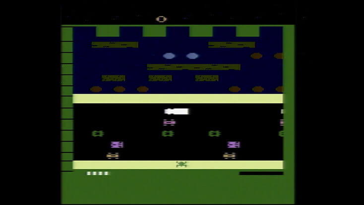 Screen capture of Frogger using basic ebay composite mod on Atari 2800