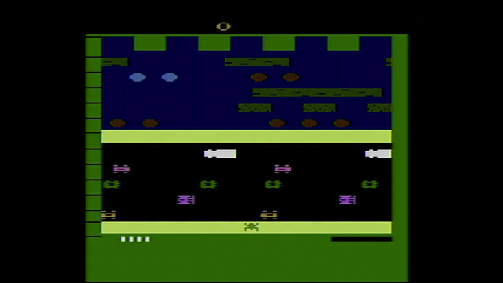 Screen capture of Frogger using UAV composite output on Atari 2800