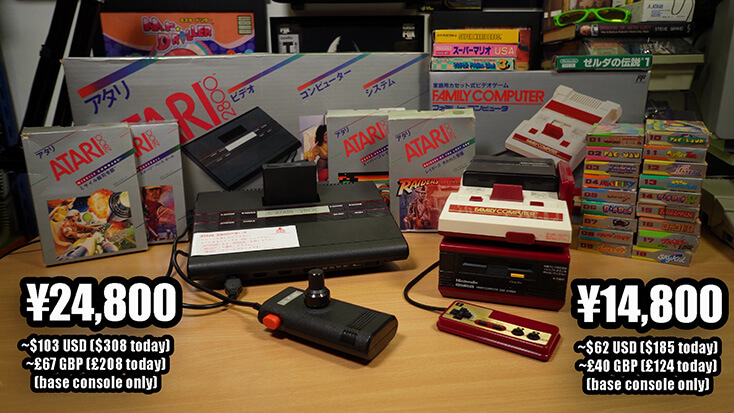 Atari 2800 vs. Nintendo Famicom Launch Prices