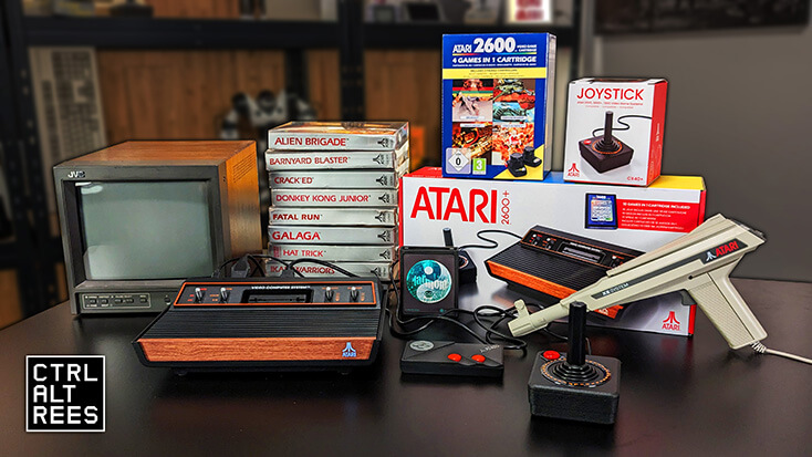Atari 2600 Video Computer System VCS 4-Switch Console Plus Games and  Controllers